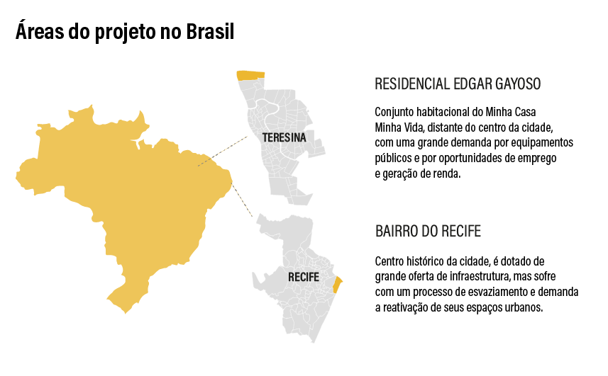 mapa dos bairros em Teresina e Recife