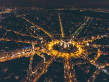vista aérea de Paris à noite
